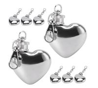NAMOARLY Mini Petaca en Forma de Corazón de Acero Inoxidable 30 Ml, Frasco de Bolsillo Portátil para Bebidas Alcohólicas, Llavero sin Fugas Adecuado para Viajes, Camping y Fiestas (8