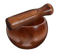 NAMOARLY Mortero y Pilón de Madera Tazón de Mortero para Cocina Cuenco de Madera para Comida para Triturar Ingredientes Uso Diario y Cocina