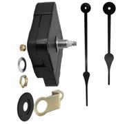NAMOARLY Movimiento de Reloj Silencioso de 17mm con Gancho de Metal y Manecillas de 23cm para Reparación de Reloj Grande de Pared Color Negro Fácil de Instalar
