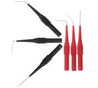 NAMOARLY Multímetro 6 Sondas de Prueba de Cobre 0,7 MM Puntas Finas Rectas y Anguladas para Pruebas Detalladas en Automoción y Electrónica Rojo y Negro