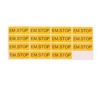 NAMOARLY Pegatinas de Señal de Parada de Emergencia 15 Unidades 6x2,2 Cm, Calcomanías Adhesivas de Advertencia Industrial para Maquinaria Fondo Amarillo y Texto Negro, Alta Visibilidad