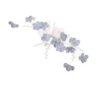 NAMOARLY Peine Lateral para Cabello de Novia, Peineta Floral de Metal y Plástico, Azul, Perlas, Ligero y Cómodo, Ajuste Seguro, para Bodas y Eventos Formales