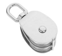 NAMOARLY Polea Doble de 50 Mm Acero Inoxidable Rueda de Rodillo para Carga hasta 400 Kg Polea Elevadora para Asta de Bandera y Manejo de Cables Resistentes para Taller y Garaje