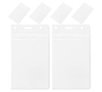 NAMOARLY Porta Credencial de Identificación Vertical 6 Piezas, Funda Transparente de Pvc Ligera y Fácil de Llevar, Adecuado para Tarjetas de Trabajo y Estudiantes, Cabe Fácilmente en Bolsa