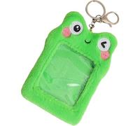 NAMOARLY Portatarjetas de Felpa Verde Diseño de Rana, Funda Visible para Tarjetas de Estudiantes y Enfermeros, Fácil de Usar y Resistente para Tarjetas de Autobús