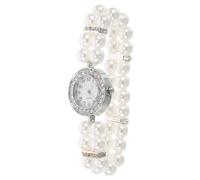 NAMOARLY Reloj De Puño para Mujer con Adornos De Perlas y Gemas De Imitación para Fiestas Navideñas y Elegante