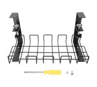 NAMOARLY Soporte Colgante para Cables 40 CM Negro Organizador de Cables Versátil para Dormitorio y Oficina Accesorio Práctico para Almacenamiento y Orden bajo Mesa
