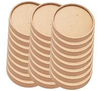 NAMOARLY Tapas Kraft Redondas Para Vasos De Papel 8/12 Oz, Cubiertas Desechables De Papel Kraft Grueso, Compatibles Cajas De Comida Para Llevar, Aptas Para Sopas, Gachas y Helados, Pack 40 Unidades