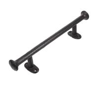 NAMOARLY Tirador de Puerta de Hierro Fundido Negro Grande Manija Rústica Vintage para Puerta Exterior de Jardín Estilo Granja con 4 Tornillos Resistente y Decorativo para Vallas