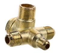 NAMOARLY Válvula de Retención Roscada para Compresor de Aire de 4 Vías, Accesorio Neumático de Zinc y Bronce, Doble Tubo 10 * 14 * 14 * 16, Conector Antirretorno para Herramientas y