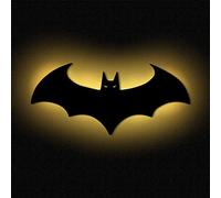 Namofactur Lámpara de pared DIY estilo murciélago Batman | Luz decorativa y nocturna | Para salón y habitación infantil | De madera MDF | Funciona con baterías