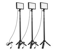 Namolit 3pcs Luz LED de Vídeo Regulable 3200K-5500K Luz de Vídeo LED USB con Soporte de Trípode 148 cm, 5 filtros, montaje triple de zapata fría para luminación de Videoconferencia,YouTube, Fotografía
