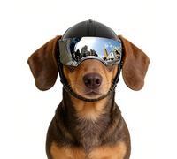 Namsan - Casco para perro para perros pequeños y medianos, casco de motocicleta para perro con visera antiUV, cascos duros para perritos, sombrero ajustable para perrito con orificios para las orejas,