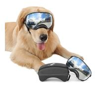 NAMSAN Gafas de sol para perros con amplio campo de visión, protección UV para perros grandes, gafas de protección para los ojos de los perros con banda ajustable y almohadillas nasales de esponja