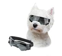 NAMSAN Gafas de sol para perros pequeños, gafas de protección para perros pequeños, resistentes al viento, protección UV, resistentes al agua, para cachorros, con banda elástica ajustable, color negro