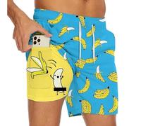 Namufeitrade Bañador para Hombre con Divertido Estampado de plátano Pantalones Cortos de Playa con Estampado 3D Pantalones Cortos con Forro y compresión de Secado rápido Deportes al Aire Libre
