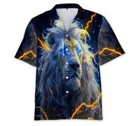 Namufeitrade Camiseta con Estampado Abstracto de león Animal Impreso en 3D para Hombre y Mujer Camiseta Informal de Manga Corta para la Playa Vacaciones en Hawái Blusa cómoda