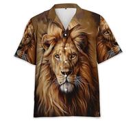 Namufeitrade Camiseta con Estampado Abstracto de león Animal Impreso en 3D para Hombre y Mujer Camiseta Informal de Manga Corta para la Playa Vacaciones en Hawái Blusa cómoda