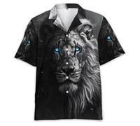 Namufeitrade Camiseta con Estampado Abstracto de león Animal Impreso en 3D para Hombre y Mujer Camiseta Informal de Manga Corta para la Playa Vacaciones en Hawái Blusa cómoda