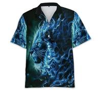Namufeitrade Camiseta con Estampado Abstracto de león Animal Impreso en 3D para Hombre y Mujer Camiseta Informal de Manga Corta para la Playa Vacaciones en Hawái Blusa cómoda