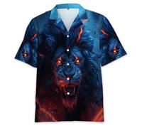 Namufeitrade Camiseta con Estampado Abstracto de león Animal Impreso en 3D para Hombre y Mujer Camiseta Informal de Manga Corta para la Playa Vacaciones en Hawái Blusa cómoda