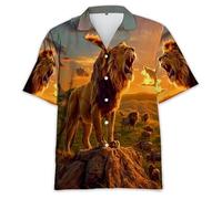 Namufeitrade Camiseta con Estampado Abstracto de león Animal Impreso en 3D para Hombre y Mujer Camiseta Informal de Manga Corta para la Playa Vacaciones en Hawái Blusa cómoda