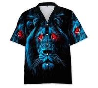 Namufeitrade Camiseta con Estampado Abstracto de león Animal Impreso en 3D para Hombre y Mujer Camiseta Informal de Manga Corta para la Playa Vacaciones en Hawái Blusa cómoda