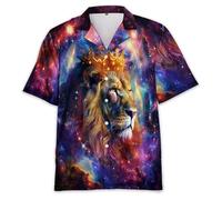 Namufeitrade Camiseta con Estampado Abstracto de león Animal Impreso en 3D para Hombre y Mujer Camiseta Informal de Manga Corta para la Playa Vacaciones en Hawái Blusa cómoda