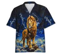 Namufeitrade Camiseta con Estampado Abstracto de león Animal Impreso en 3D para Hombre y Mujer Camiseta Informal de Manga Corta para la Playa Vacaciones en Hawái Blusa cómoda