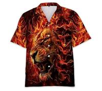 Namufeitrade Camiseta con Estampado Abstracto de león Animal Impreso en 3D para Hombre y Mujer Camiseta Informal de Manga Corta para la Playa Vacaciones en Hawái Blusa cómoda