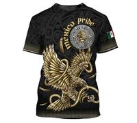 Namufeitrade Camiseta del Día de la Independencia de México para Hombre Camiseta con Estampado 3D de la Bandera Mexicana Tallas Grandes Camisetas de Manga Corta y Cuello Redondo para Hombre