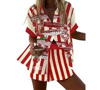 Namufeitrade Criatura del Mar Oceánica Camisa de Manga Corta para Mujer con Botones Impresa en 3D Pantalones Cortos con Cintura Elástica Conjuntos de Playa