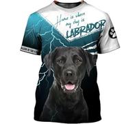 Namufeitrade El hogar es Donde está mi Perro Camisetas Labrador Camisetas Impresas en 3D Camisetas Unisex con Divertidos Estampados de Perros