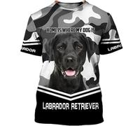 Namufeitrade El hogar es Donde está mi Perro Camisetas Labrador Camisetas Impresas en 3D Camisetas Unisex con Divertidos Estampados de Perros