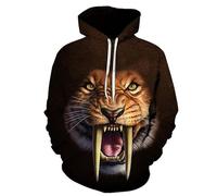 Namufeitrade Jesús/Lobo/Tigre Impresión 3D Mujeres/Hombres Sudaderas con Capucha Sudadera con Capucha Novedad Pullover Suéter Top