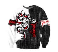 Namufeitrade Otoño Moda Sudadera con Capucha Hermoso Dragón Tatoo 3D Impreso Unisex Cremallera Chaqueta Pullover Casual Harajuku Streetwear