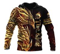 Namufeitrade Otoño Moda Sudadera con Capucha Hermoso Dragón Tatoo 3D Impreso Unisex Cremallera Chaqueta Pullover Casual Harajuku Streetwear
