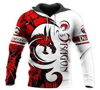 Namufeitrade Otoño Moda Sudadera con Capucha Hermoso Dragón Tatoo 3D Impreso Unisex Cremallera Chaqueta Pullover Casual Harajuku Streetwear