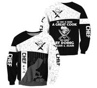 Namufeitrade Skull Master Chef 3D Impreso para Hombre Sudadera con Capucha de otoño Unisex Sudadera con Capucha Ropa Urbana Chaqueta Informal con Cremallera Jersey