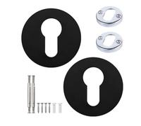 Namvo 1 par de Cubiertas Euro Escheon Negras Mate para Cerradura Escheon, Cubiertas universales para Llaves de Puerta, Color Negro