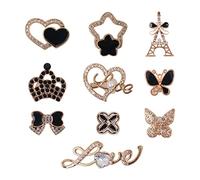 Namvo 10 dijes de zuecos para mujeres y adultos, decoración de zapatos de diamantes de cristal, dijes de zapatos con purpurina, diamantes de imitación, accesorios de cocodrilo