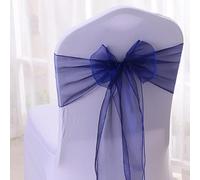 Namvo 10 lazos de organza para sillas, color azul, más anchos, para bodas, fiestas, eventos, decoración de cumpleaños, no incluye la funda blanca para silla