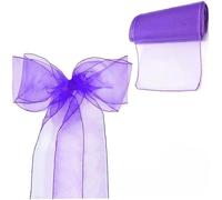 Namvo 10 lazos de organza para sillas, color morado, más anchos, para bodas, fiestas, eventos, decoración de cumpleaños, no incluye la funda blanca para silla