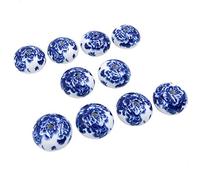 Namvo 10 pomos de viento europeos modernos pintados a mano con forma de bola de cerámica para armario, armario, cajón, tiradores de puerta, perilla, color azul y blanco