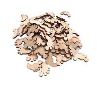 Namvo 100pcs Pies de Color Natural de Madera en Forma de Madera Crafting Costura DIY Scrapbooking Botones