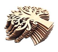 Namvo 10PCS árbol de Madera de Color Natural en Forma de Madera Artesanía de Coser Scrapbooking DIY Botones