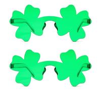 Namvo 2 Gafas de Sol de trébol del día de San Patricio, Gafas de trébol de Cuatro Hojas, Gafas de trébol Verde para Decoraciones de Fiesta de Patricio, Disfraces