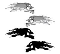 Namvo 2 Pares de Pegatinas para Tanque de Motocicleta, Pegatinas para Coche, Pegatinas para Tanque de Motocicleta, Pegatinas de Calavera con Llamas, Pegatinas de Calavera universales 3D, decoraci