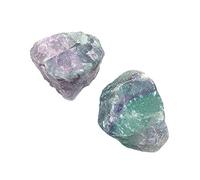 Namvo 2 piedras de cristal de fluorita de color natural, mini muestras minerales de roca, decoración del hogar para acuario, piedra de moda, simple