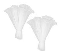 Namvo 2 piezas de 4 yardas de papel de malla para envolver flores blancas con borde de perlas, papel de regalo para ramo, malla ondulada arrugada de 28 cm de ancho, malla para envolver flores par